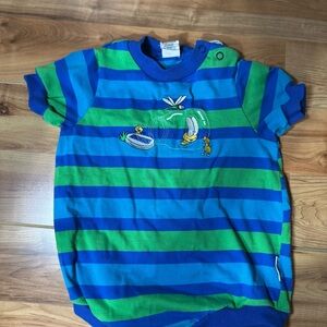 Healthtex Blue and Green Striped Bodysuit